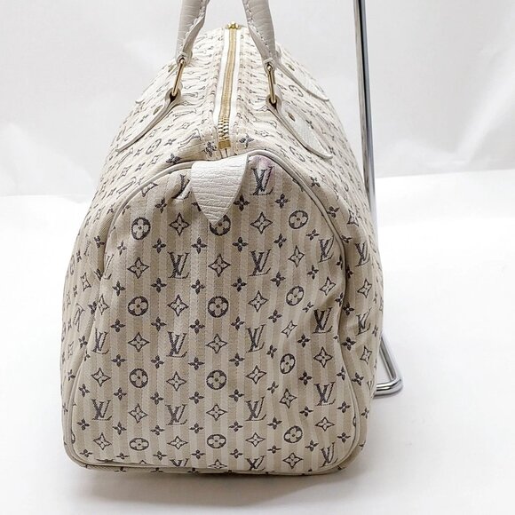 Authentic Louis Vuitton Speedy 30 White Monogram Mini lin Hand Bag mn840-112925 - Picture 3 of 16